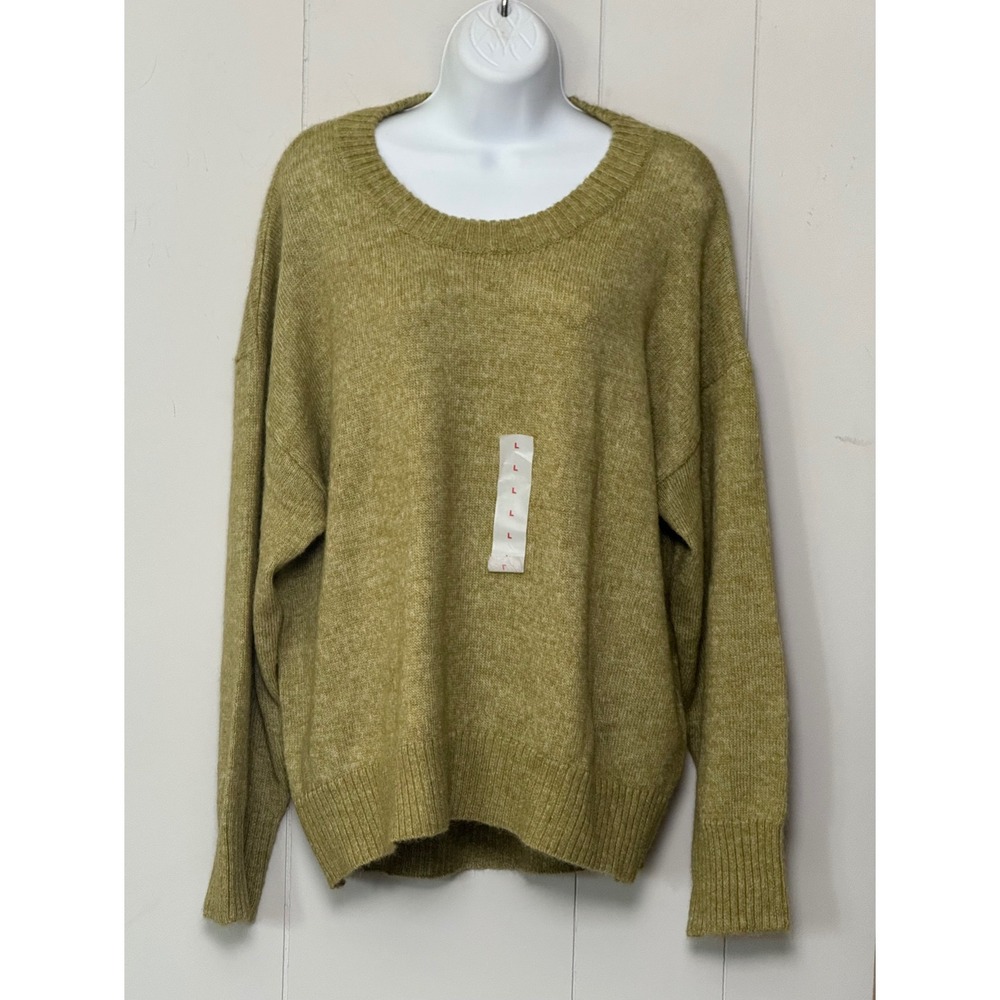 NWT Old Navy Women's Go-Recycled Crewneck Sweater Olive Green Marl Size Large